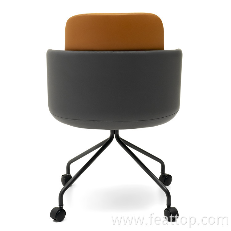 Hot Sales Household Furniture High Sofa Chair With Wheel Move Computer Leather Lounge Chair